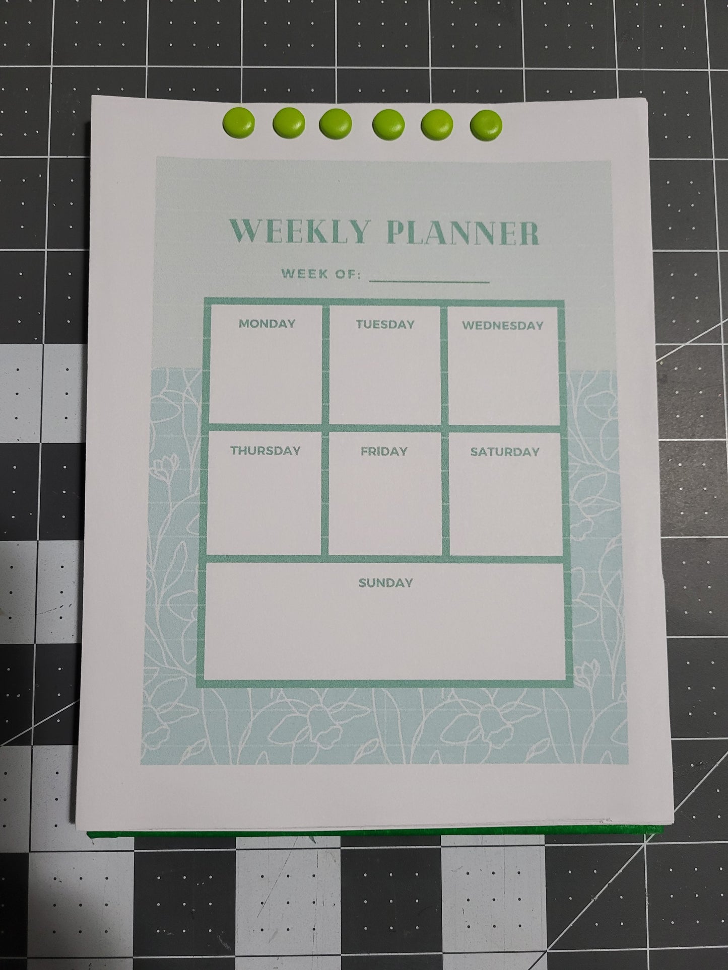 Small weekly planner